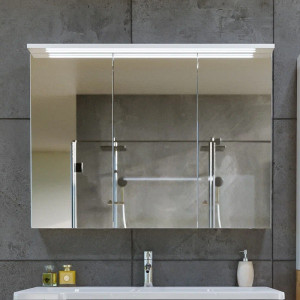 Зеркало-шкаф Бриклаер Кристалл 95 с подсветкой белый