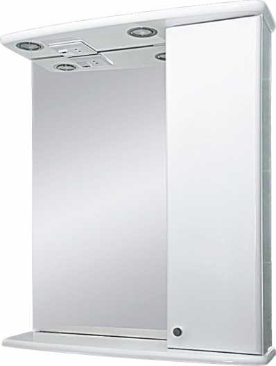 Зеркало-шкаф Misty Астра 55 R с подсветкой, белый