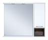Зеркало-шкаф Misty Фетта 100 с нишей белый правый — рис. 1