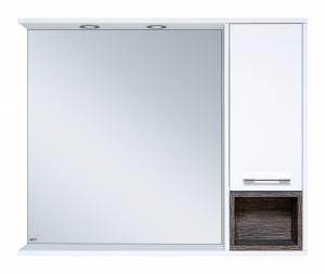 Зеркало-шкаф Misty Фетта 100 с нишей белый правый