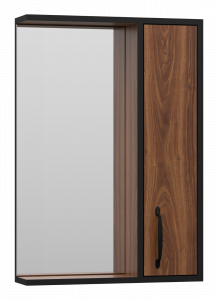 Зеркало-шкаф Misty Кедр 50 правый черный/орех