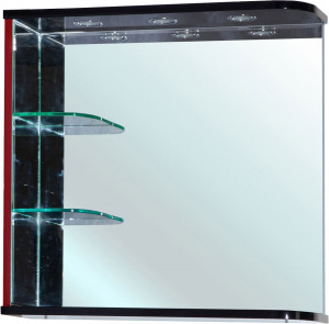 Зеркало Bellezza Рио 70 L красное с черным