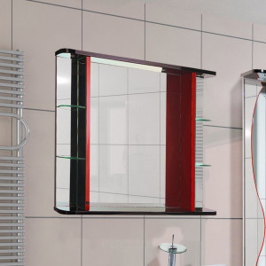 Зеркало Bellezza Рио 90 красное с черным