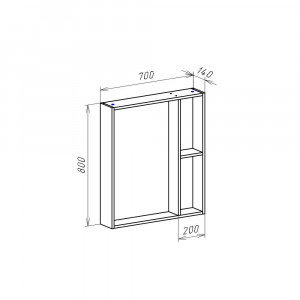 Зеркало Bellezza Рона 70 с открытыми полками