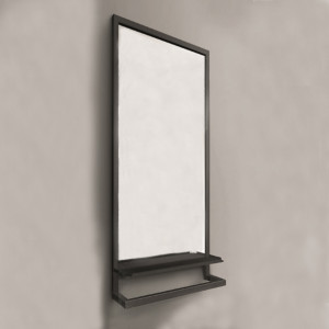 Зеркало Jorno Steal 50 с полкой и полотенцедержателем