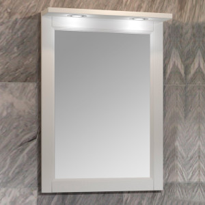 Зеркало Opadiris Клио 56 белое матовое с подсветкой