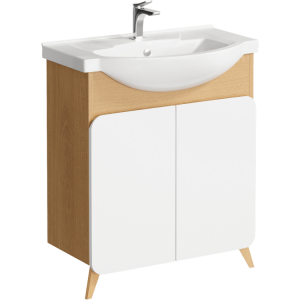 Тумба с раковиной Аqwella Basic 75 дуб золотой