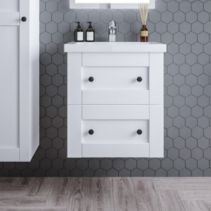 Тумба с раковиной Бриклаер Хелена 60 рамочный фасад белый