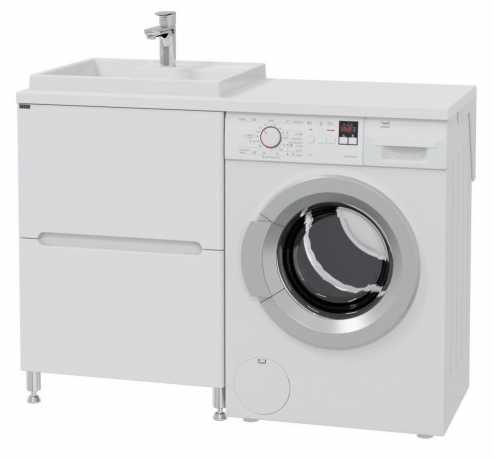 Тумба с раковиной над стиральной машиной Санта Марс 59 напольная 2 ящика левая