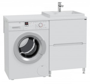 Тумба с раковиной над стиральной машиной Санта Марс 59 напольная 2 ящика правая