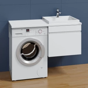 Тумба с раковиной над стиральной машиной Санта Марс 59 подвесная 1 ящик правая