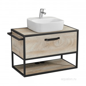 Тумба под раковину Aquaton Лофт Фабрик 80 дуб эндгрейн