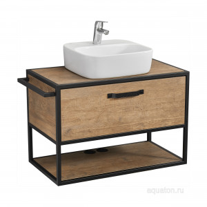 Тумба с раковиной Aquaton Лофт Фабрик 80 дуб кантри