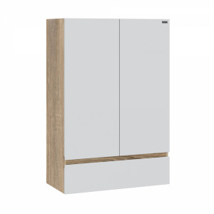 Шкаф над стиральной машиной СаНта Марс 60/90 1 ящик  янтарный/ белый