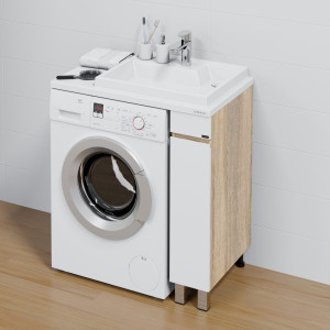 Тумба с раковиной над стиральной машиной СаНта Марс 19 напольная 1 дверь янтарный R