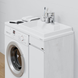 Тумба с раковиной над стиральной машиной СаНта Марс 29 1 дверь напольная светлый R