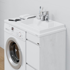 Тумба с раковиной над стиральной машиной СаНта Марс 29 2 ящика напольная светлый R