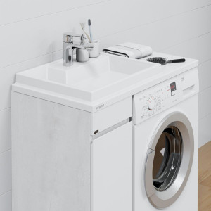 Тумба с раковиной над стиральной машиной СаНта Марс 29 1 дверь напольная светлый L