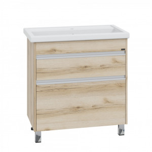 Тумба с раковиной СаНта Уран 80 2ящика напольная дуб австрийский