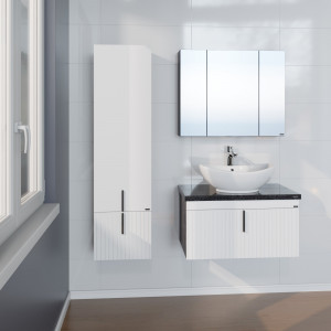 Мебель для ванной СаНта Юпитер 80 2 ящ подвесная белый/темный